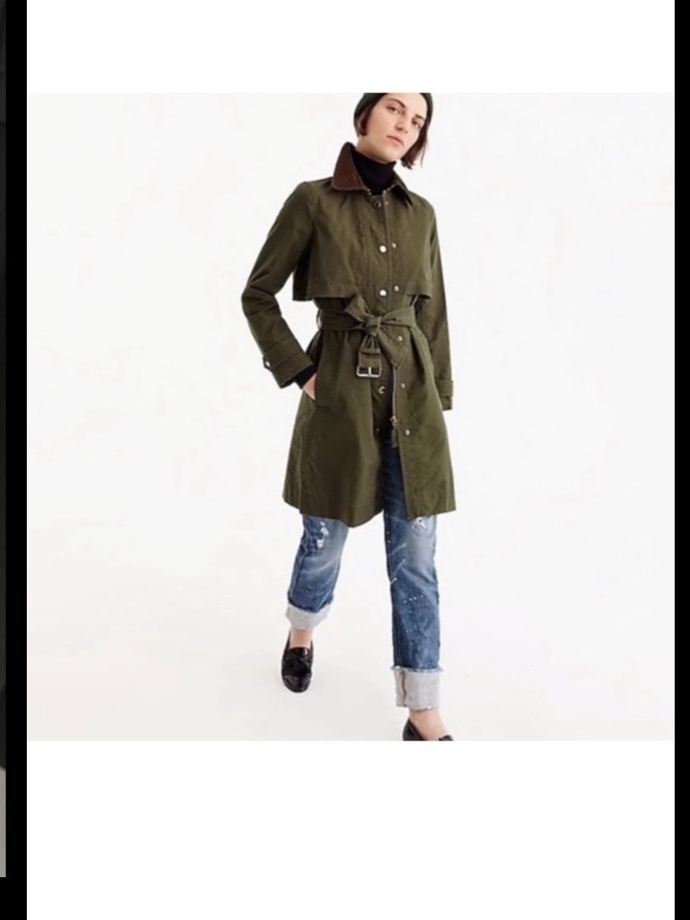 J. Crew Trenc Coat Womens Olive Color